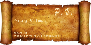 Petry Vilmos névjegykártya